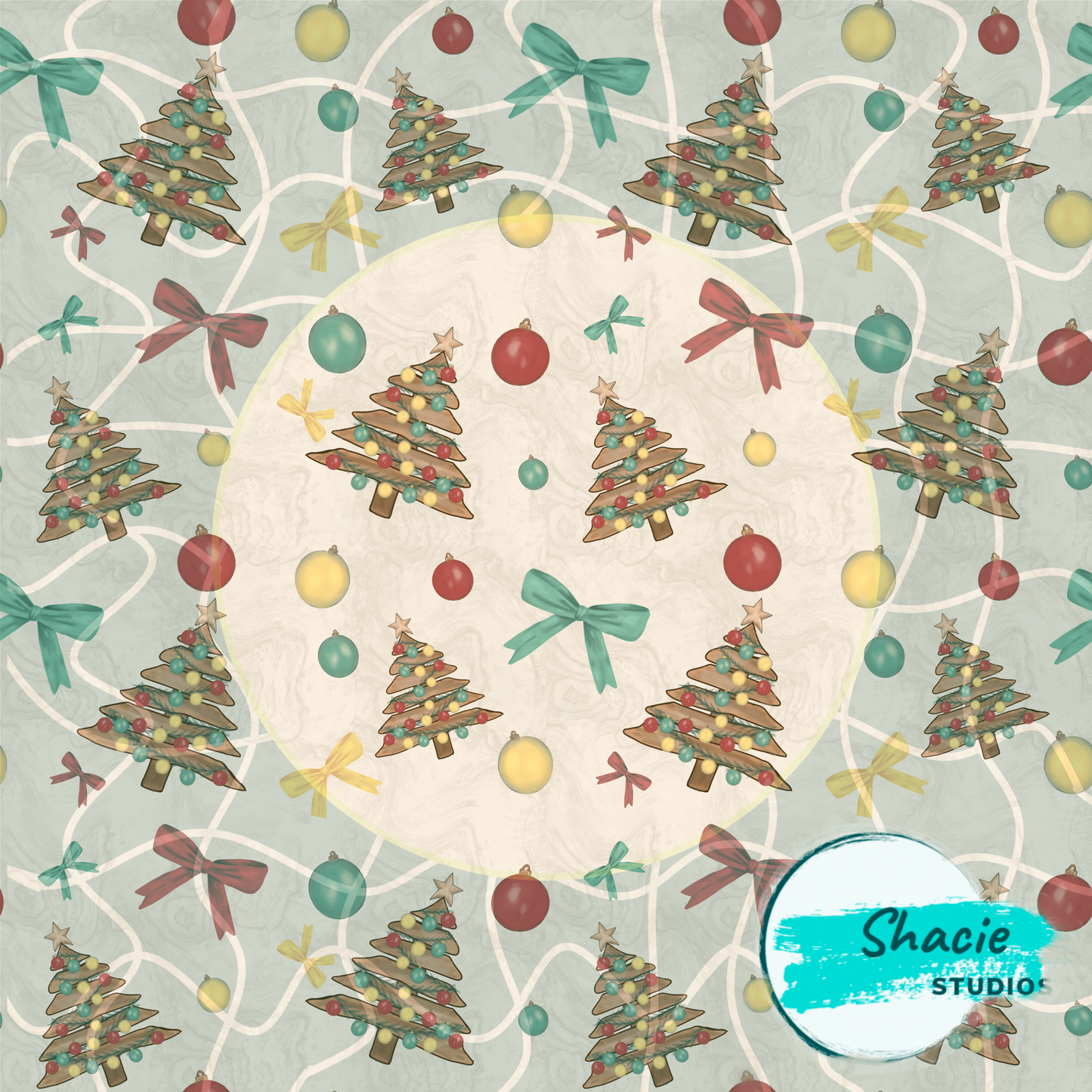 Driftwood Christmas Trees - Seamless Pattern