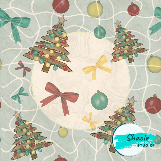 Driftwood Christmas Trees - Seamless Pattern